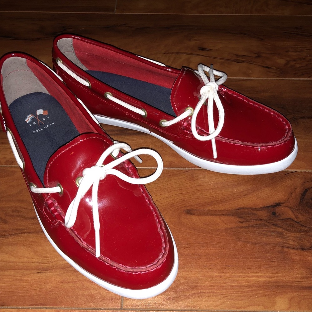 Cole Haan Shiny Red Boat Shoes / Loafers